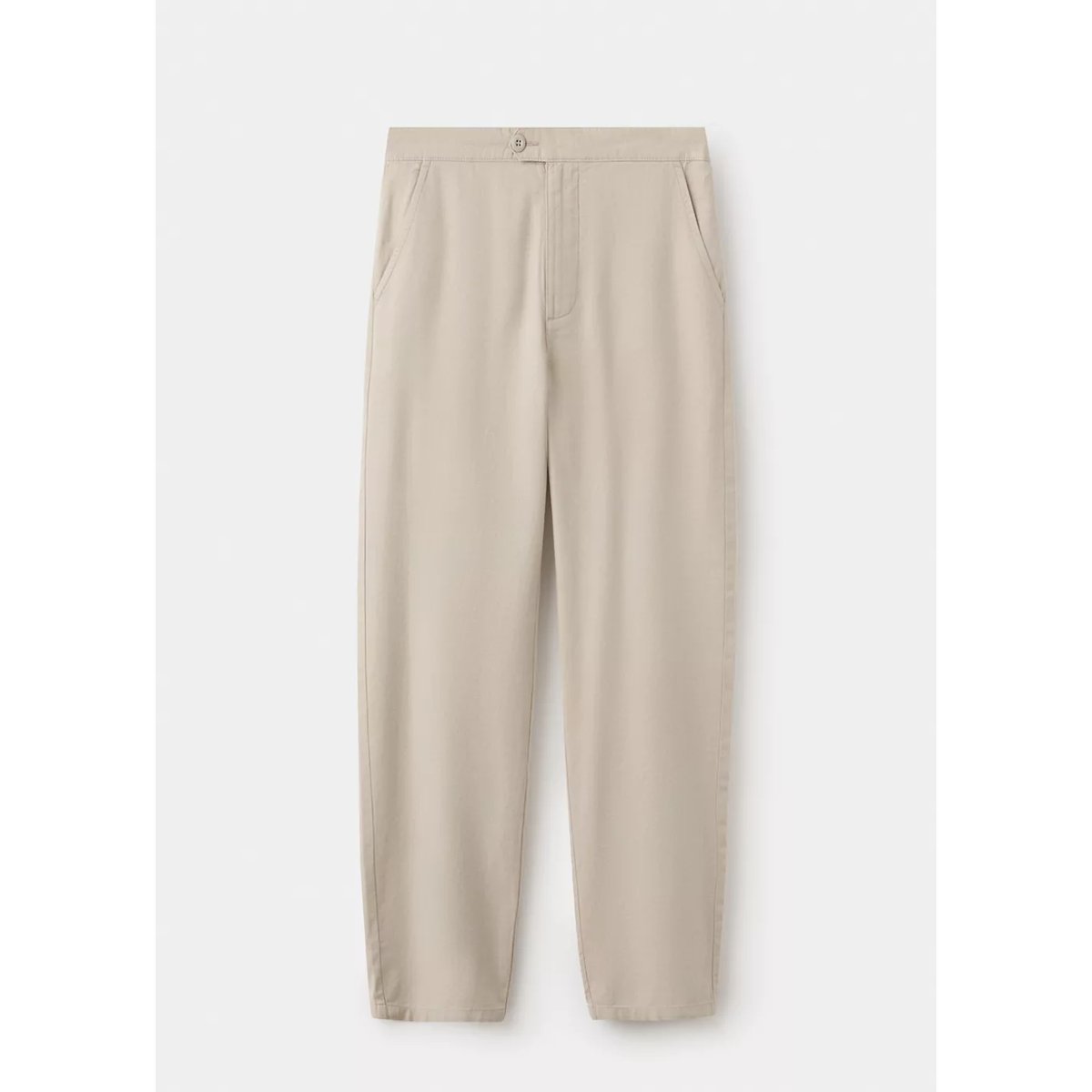 Pantalon coton lin droit sable, MANGO TEEN