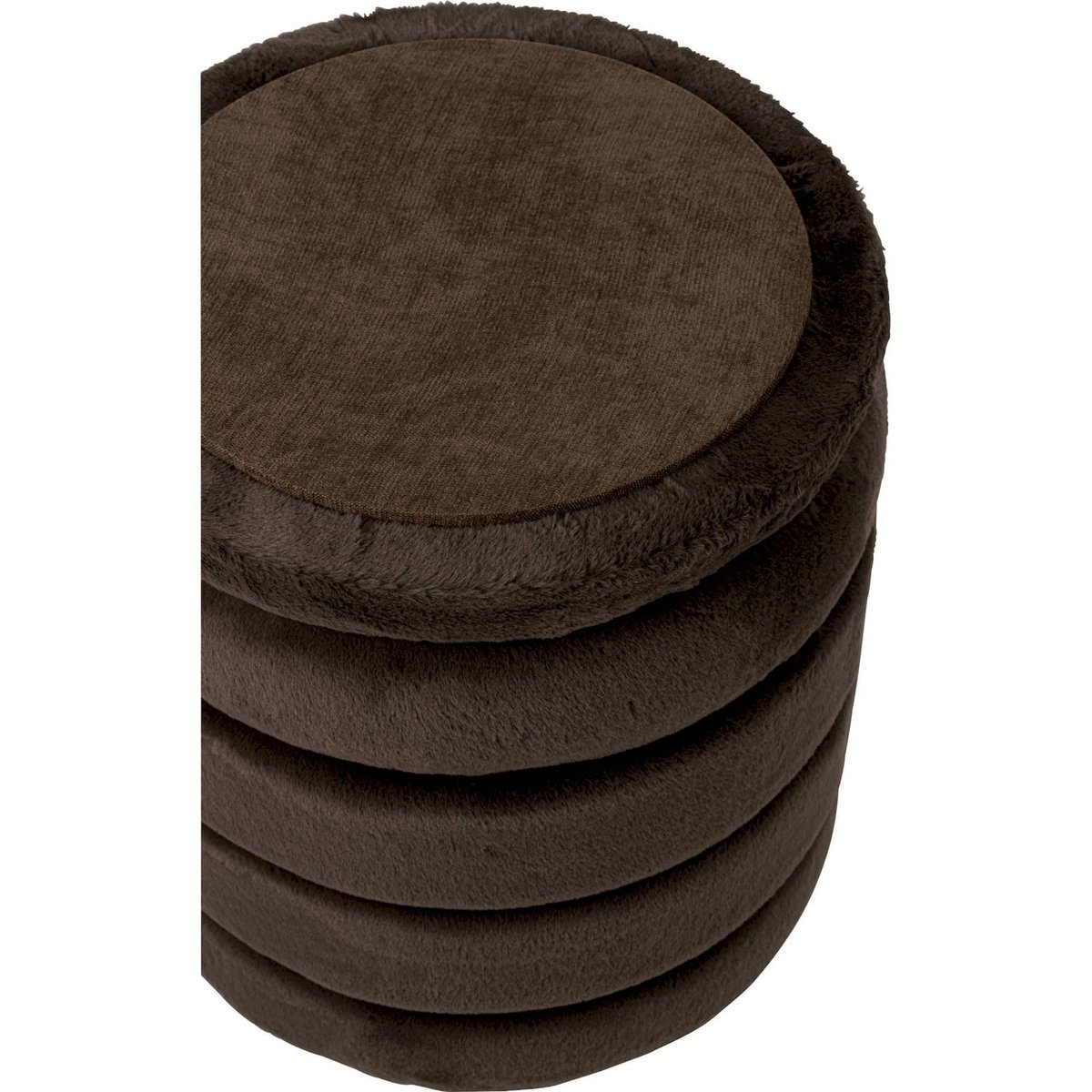 Pouf coffre tissu marron foncé, RECOLLECTION