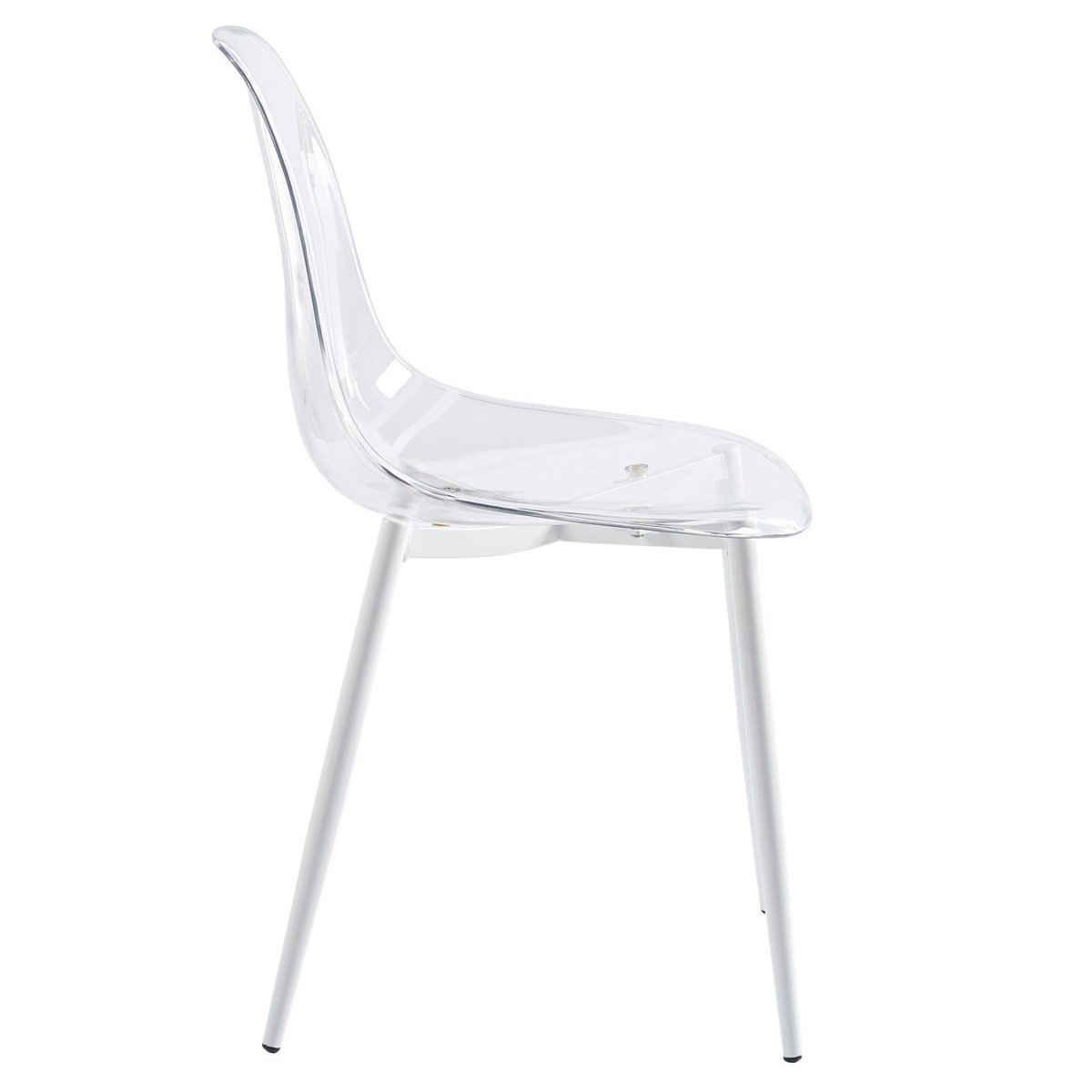 Lot de 4 chaises transparentes avec pieds en acier - CASPER transparent, MATHI DESIGN
