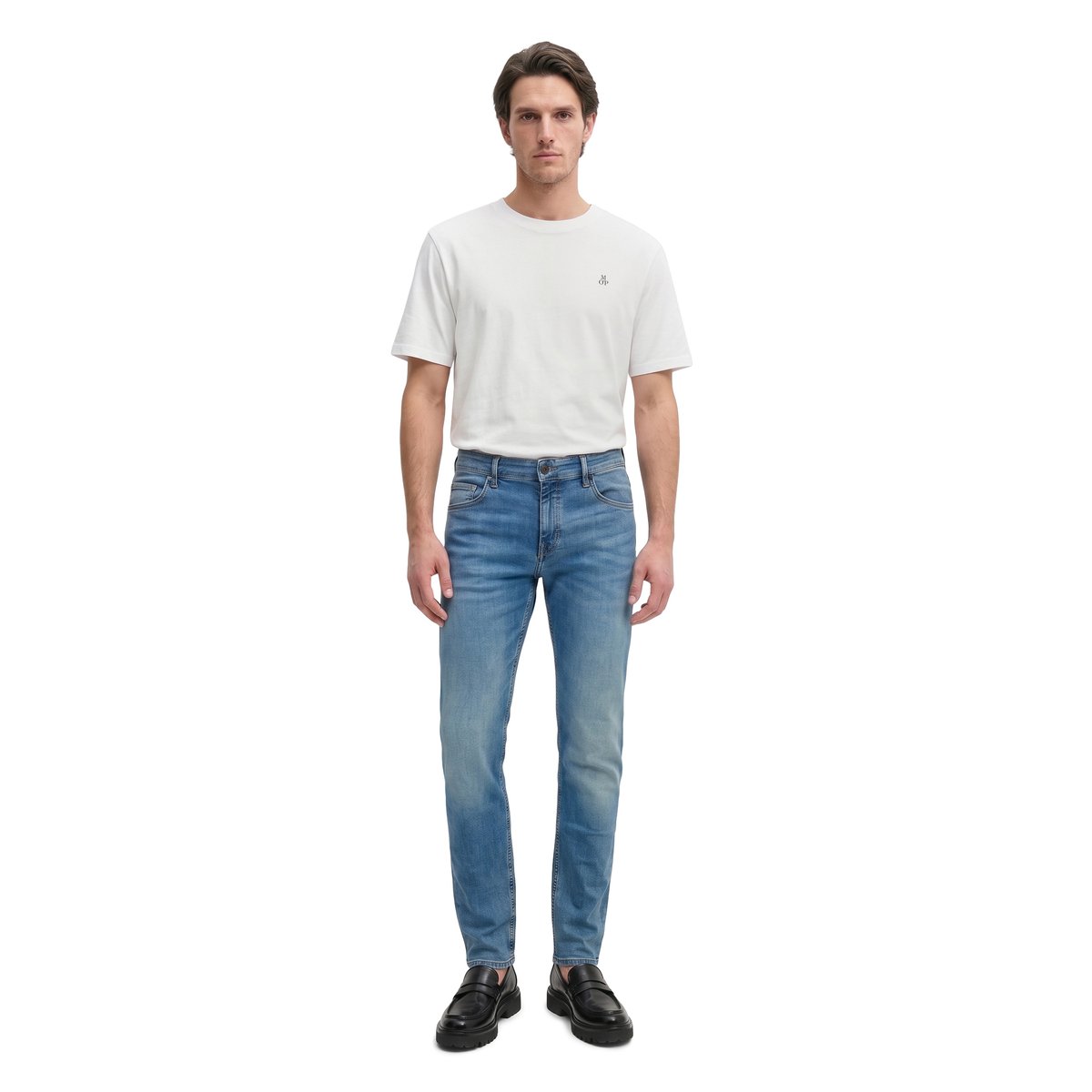 Jeans modèle Sjöbo shaped texture denim Cross Hatch décontractée bleu, MARC O'POLO