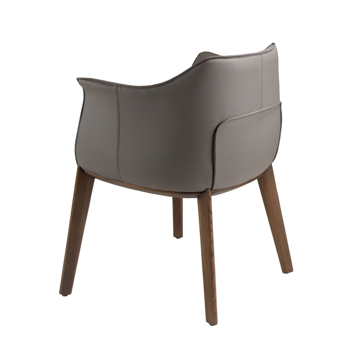 Chaise en simili cuir grise gris | noyer, ANGEL CERDA