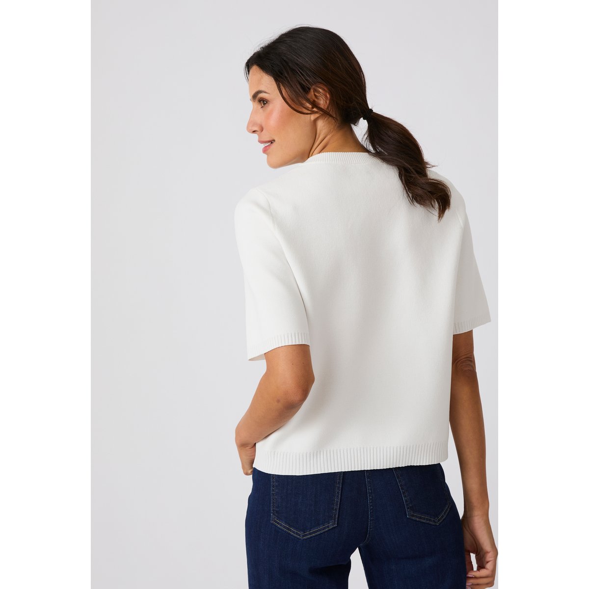 Cardigan maille milano blanc cassé, DAMART