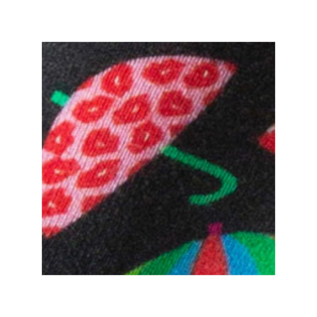 Mi-chaussettes imprimées Femme 'All over de parapluies' Viscose de bambou noir, KINDY