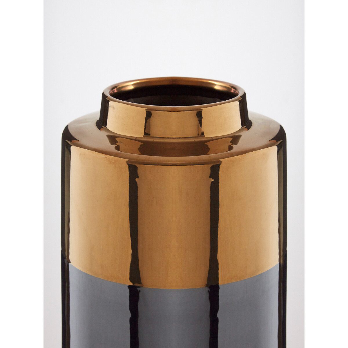 20cm Gold and Grey Porcelain Vase grey , FIFTY FIVE SOUTH