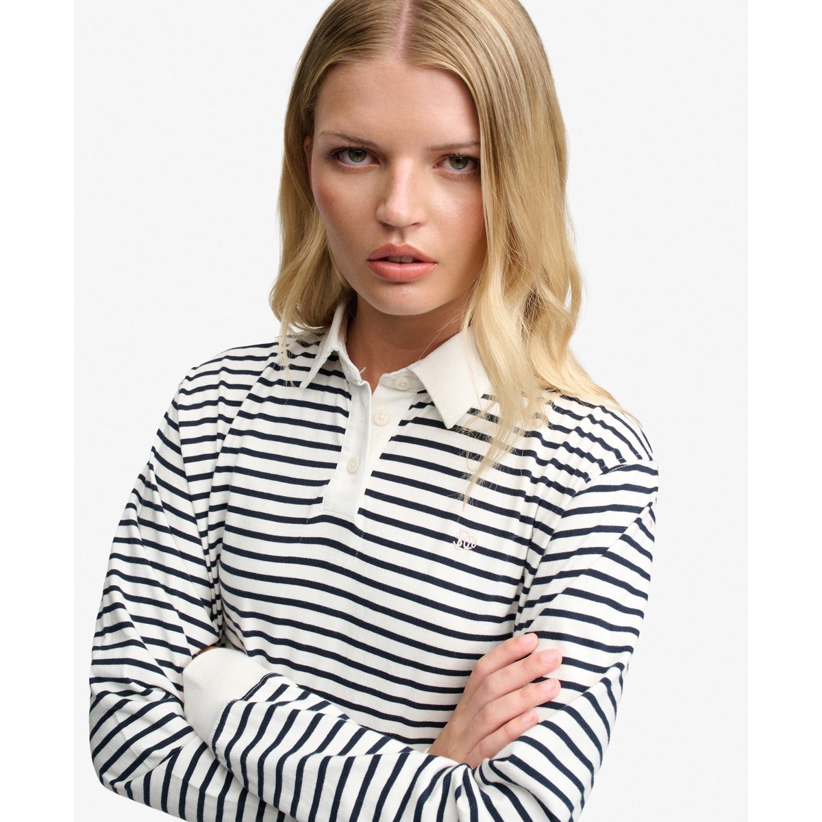 Top Rugby Athletic Essentials Rayé Coupe Oversize écru rayé, SUPERDRY