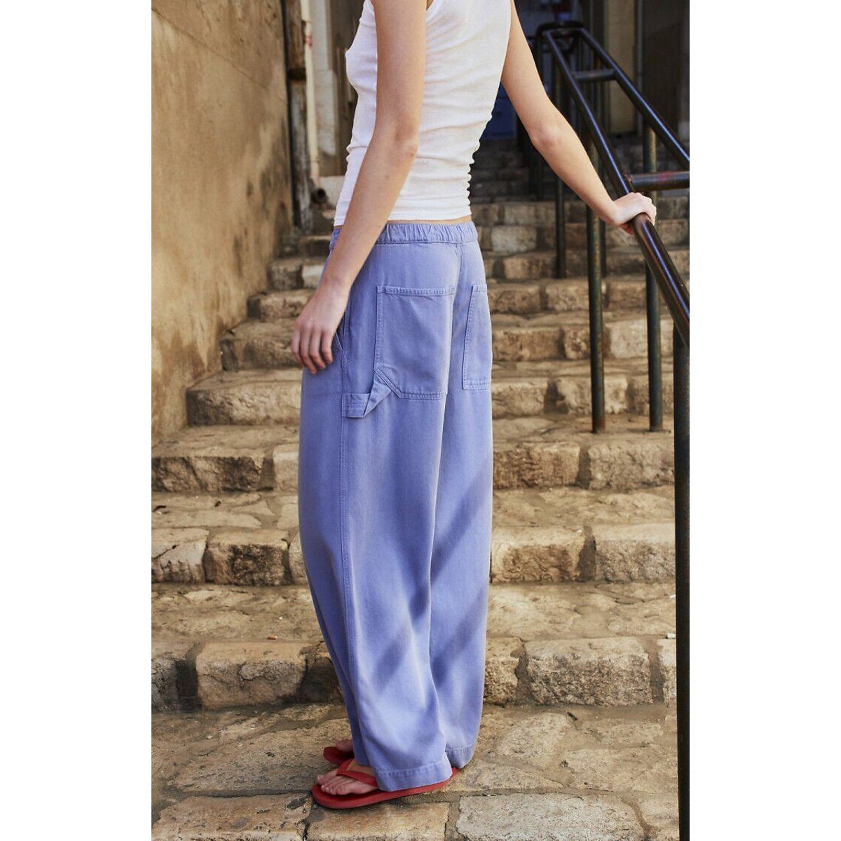 Pantalon large et fluide, JAPTOWN bleu, AMERICAN VINTAGE