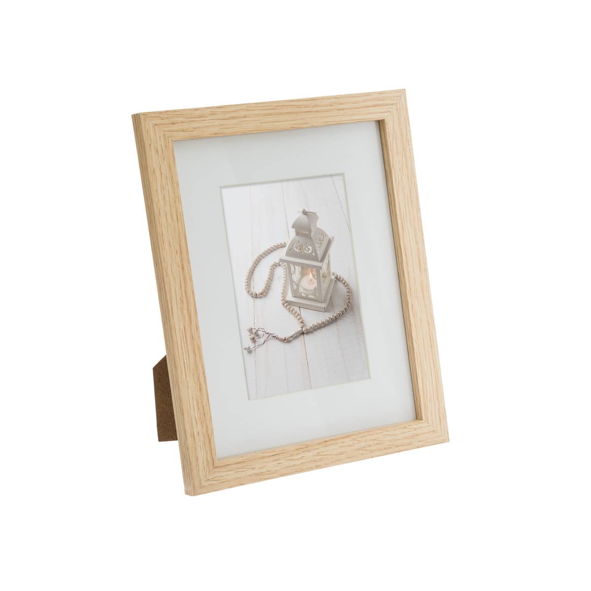 Lot de 5 cadres photos en bois DINA beige, ATMOSPHERA