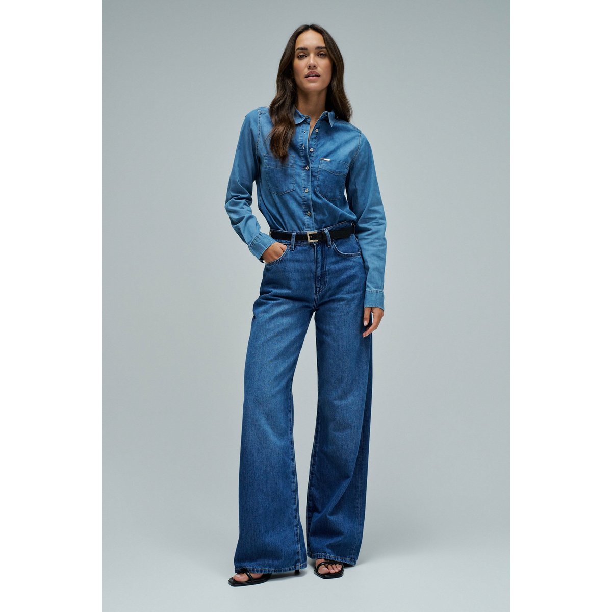 CHEMISE EN DENIM bleu denim, SALSA JEANS