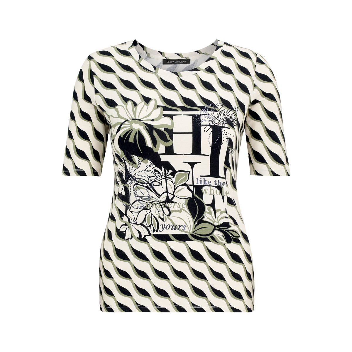 T-shirt basique à imprimé beige/dark blue, BETTY BARCLAY