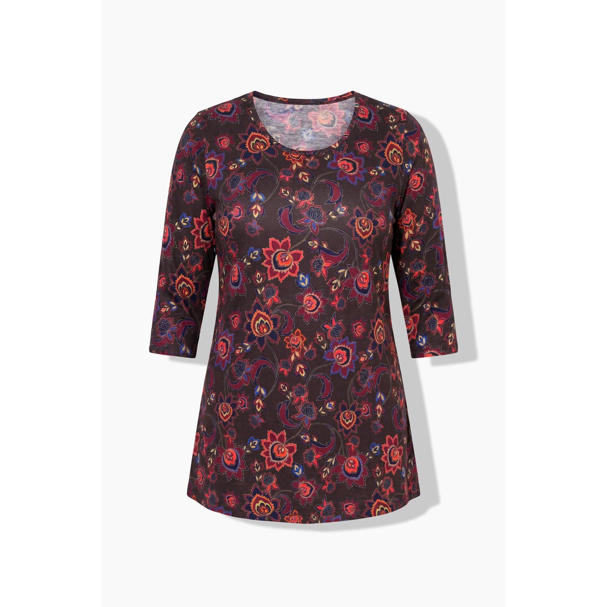 T-shirt long acajou, ULLA POPKEN