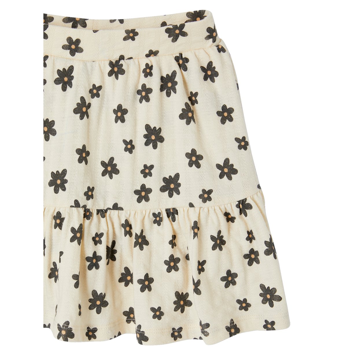 Jupe short motifs fleurs écru, VERTBAUDET