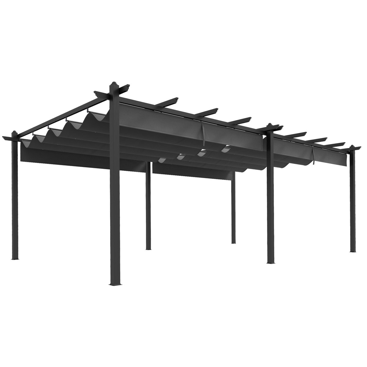 Pergola Aluminium Gris foncé gris, OUTSUNNY