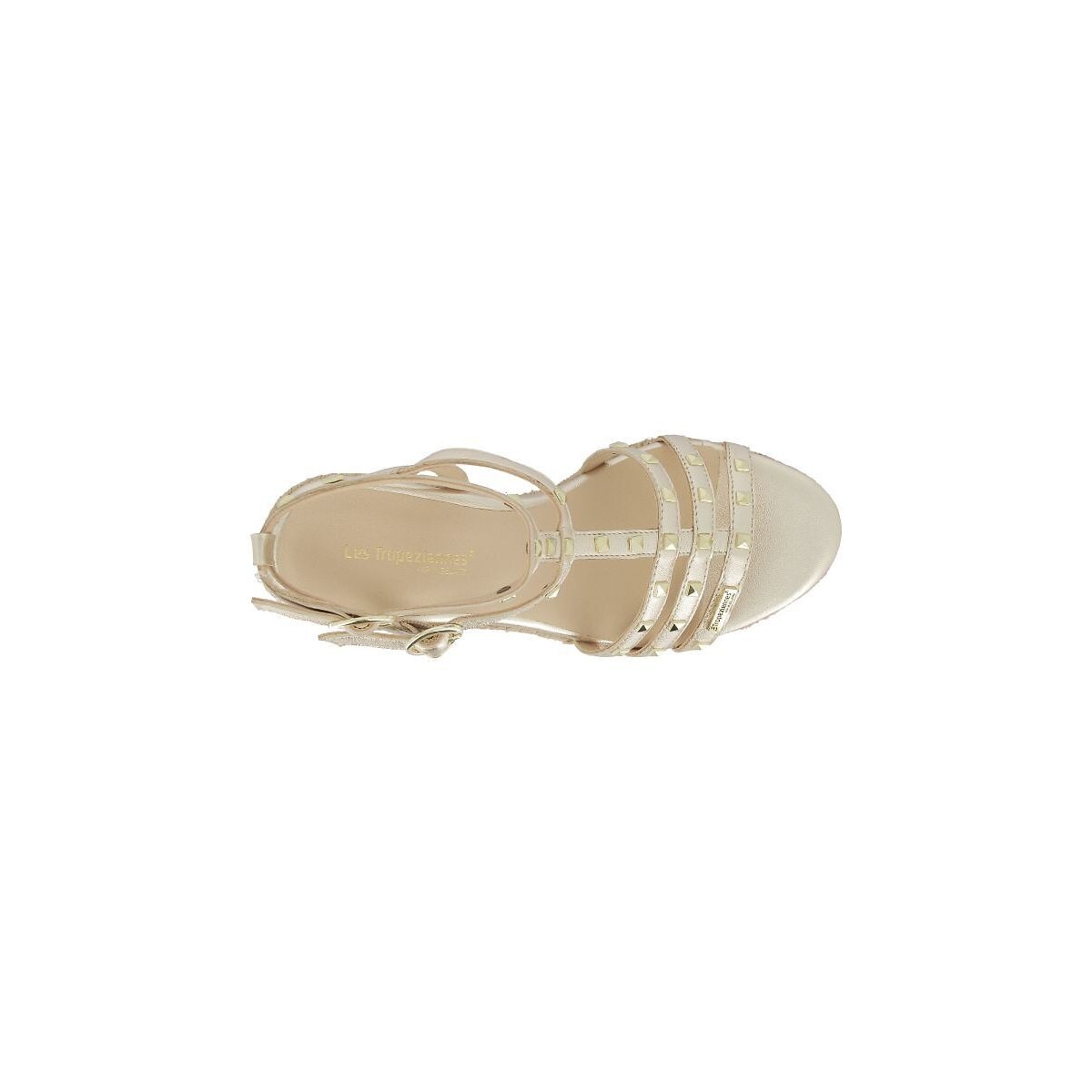 Espadrilles compensées cuir Lili or, LES TROPEZIENNES PAR M.BELARBI