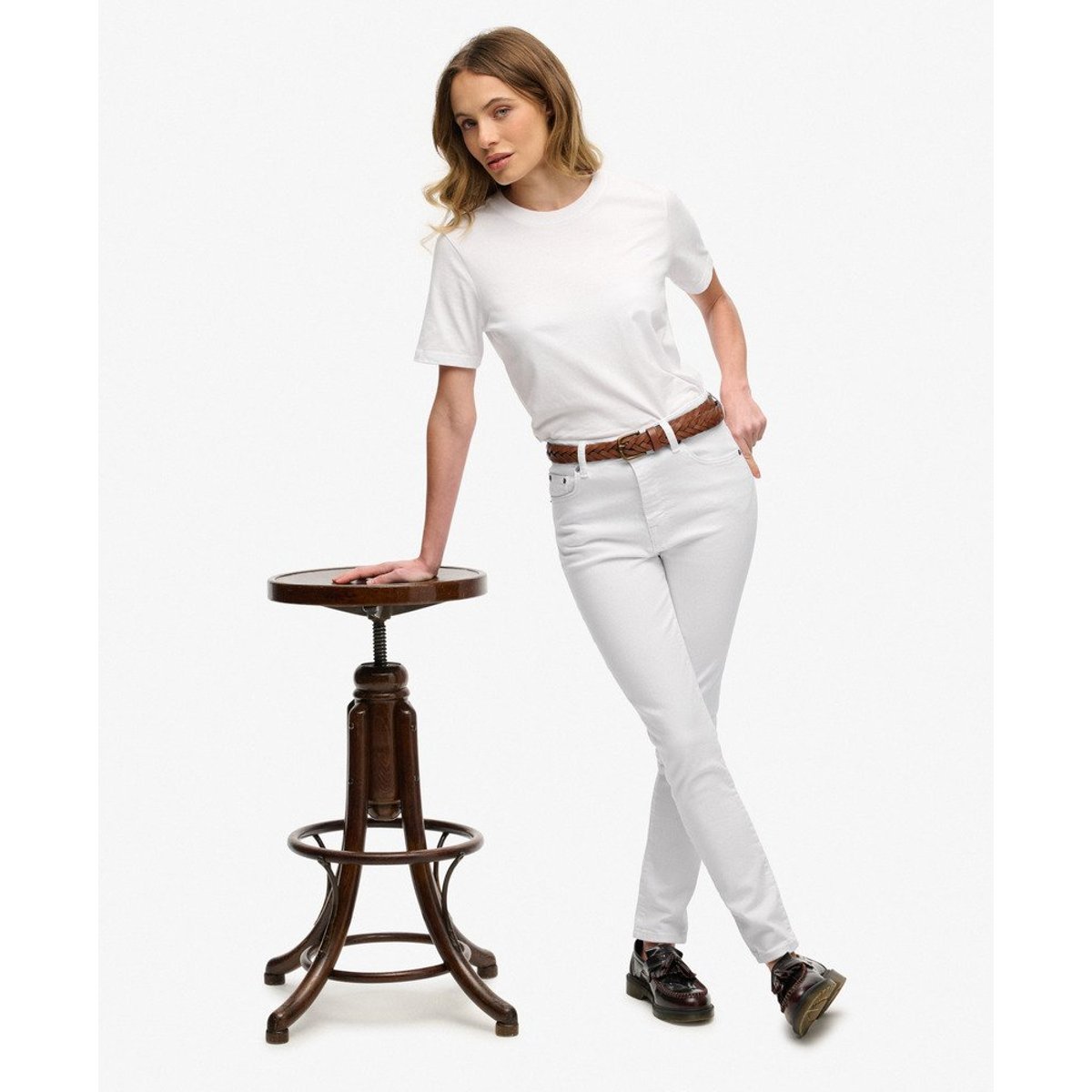 Jean Skinny Taille Haute blanc, SUPERDRY
