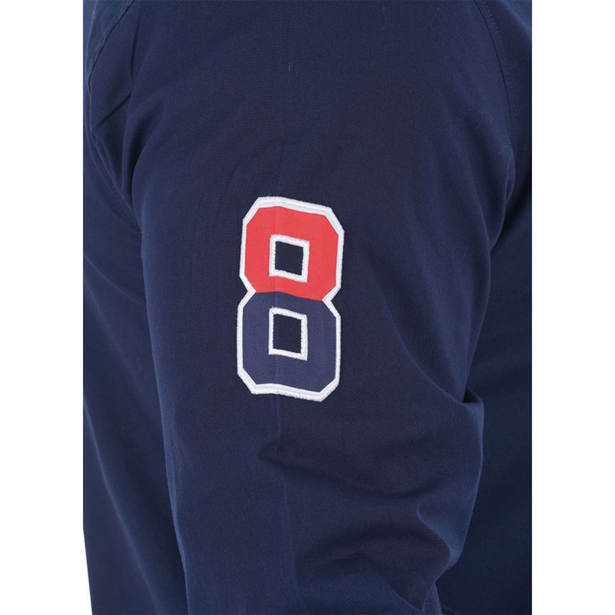 Chemise en coton biologique marine unie à coupe ajustée avec un col boutonné marine, RUCKFIELD
