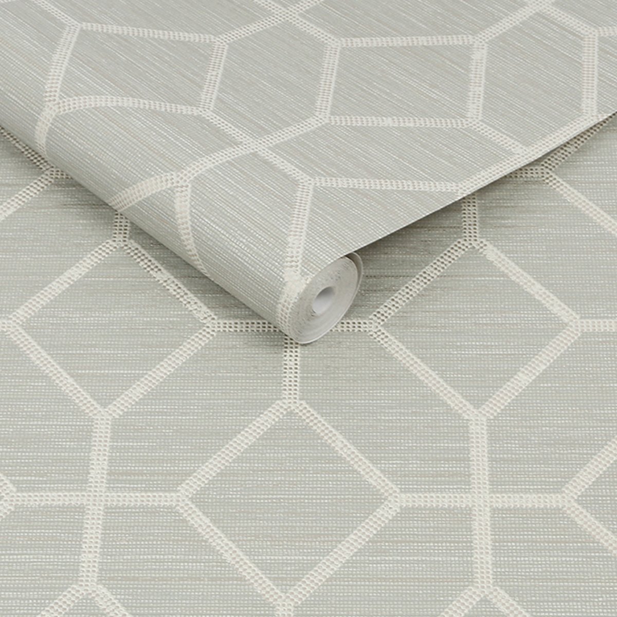 Papier peint Quadrillage géométrique Asscher perle, BOUTIQUE