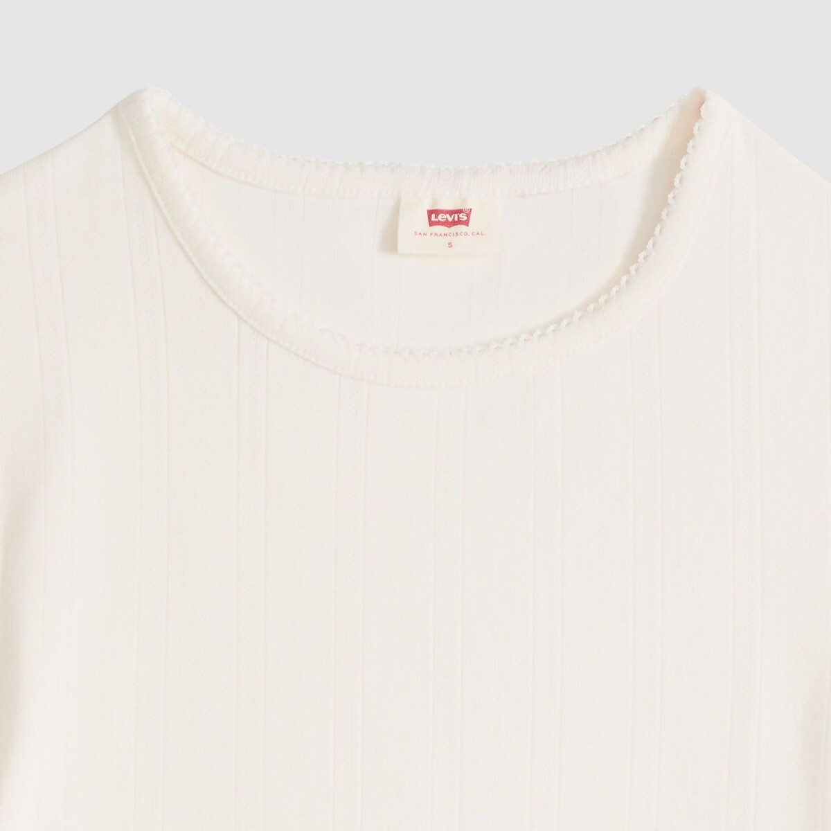 Tshirt col rond manches courtes pointelle ecru, LEVI'S