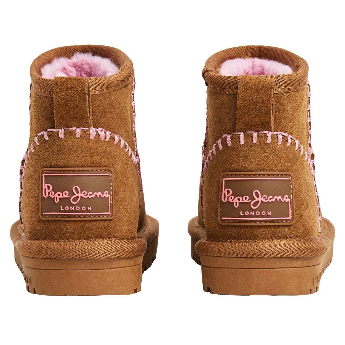 Bottines En Daim Avec Clous brun tabac, PEPE JEANS