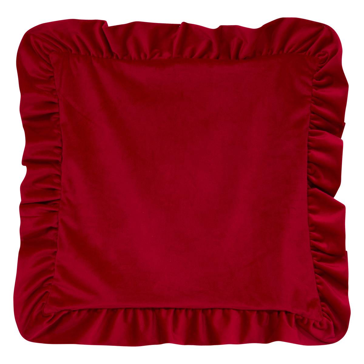 Coussin de Noël à volants rouge 51 x 51 cm rouge, FEERIC LIGHTS & CHRISTMAS