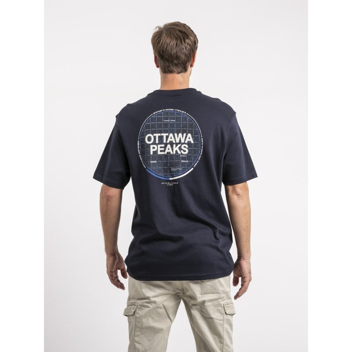 T-shirt Manches Courtes Pur Coton Oversize Jongame bleu marine, RITCHIE