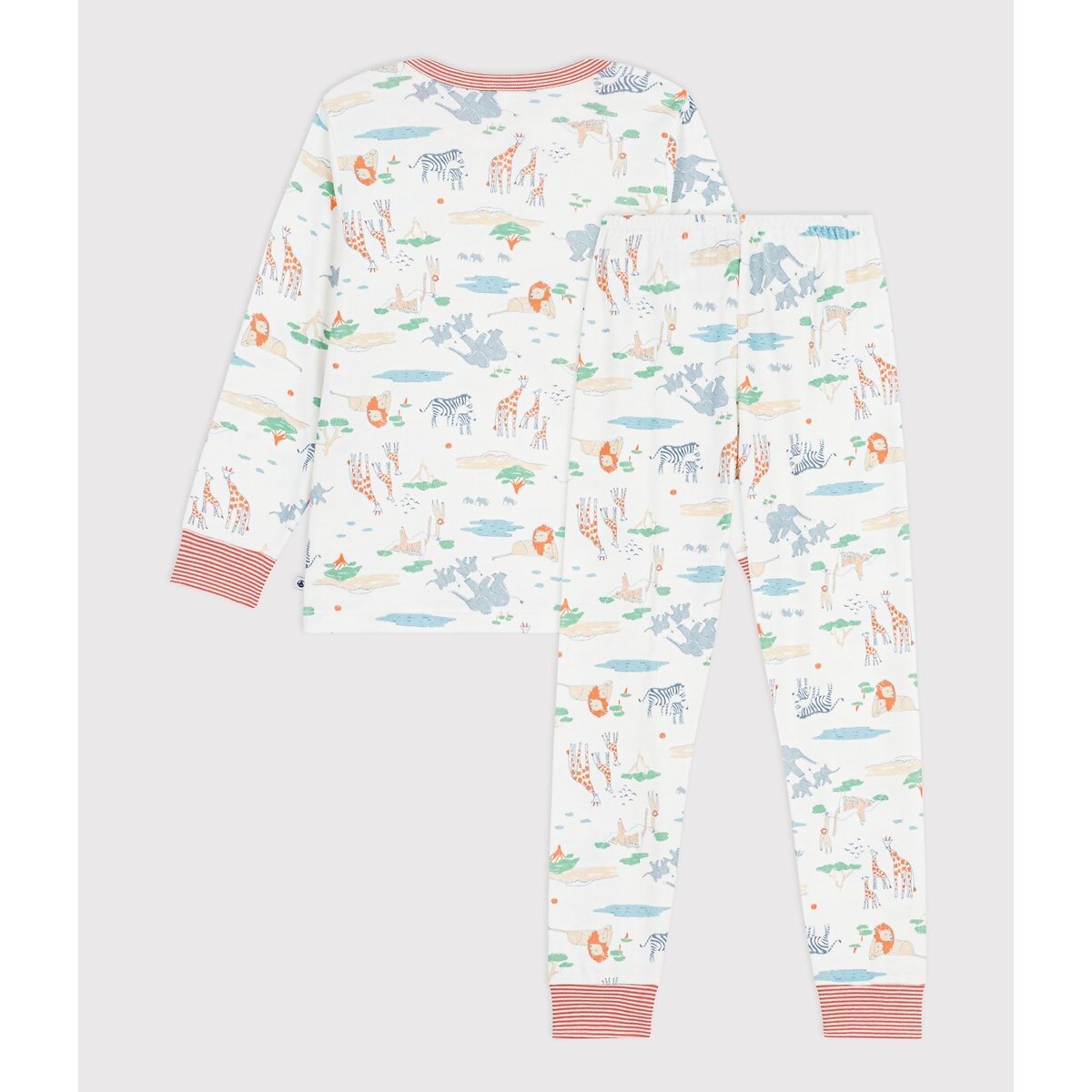 Katoenen pyjama, savanneprint bedrukt, PETIT BATEAU