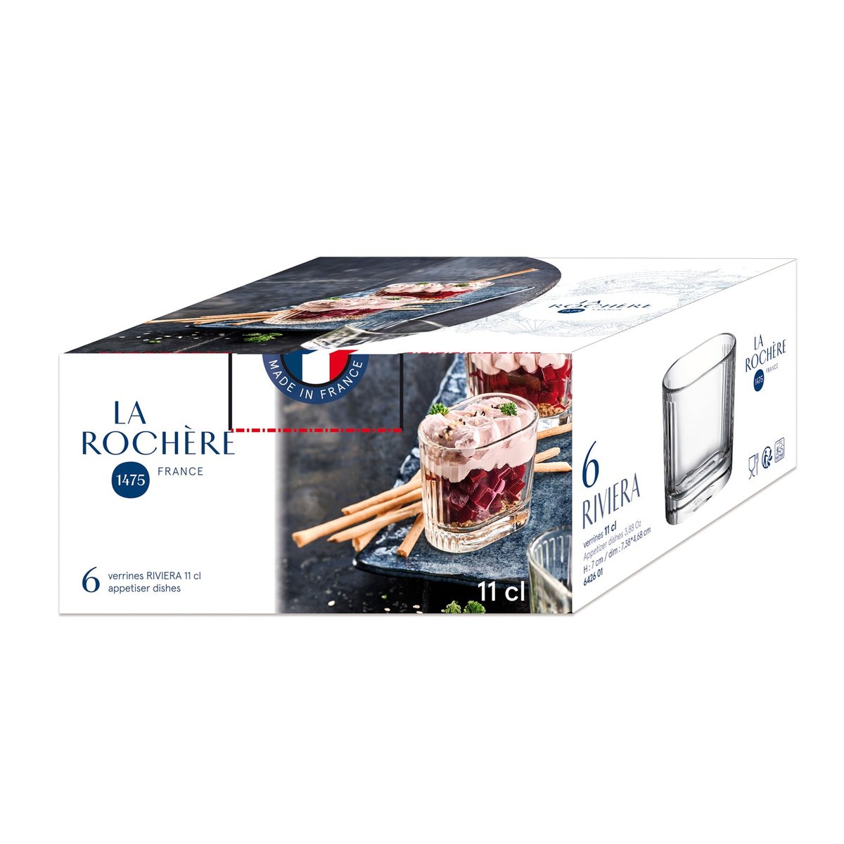 Lot de 6 mises en bouche, RIVIERA transparent, LA ROCHERE
