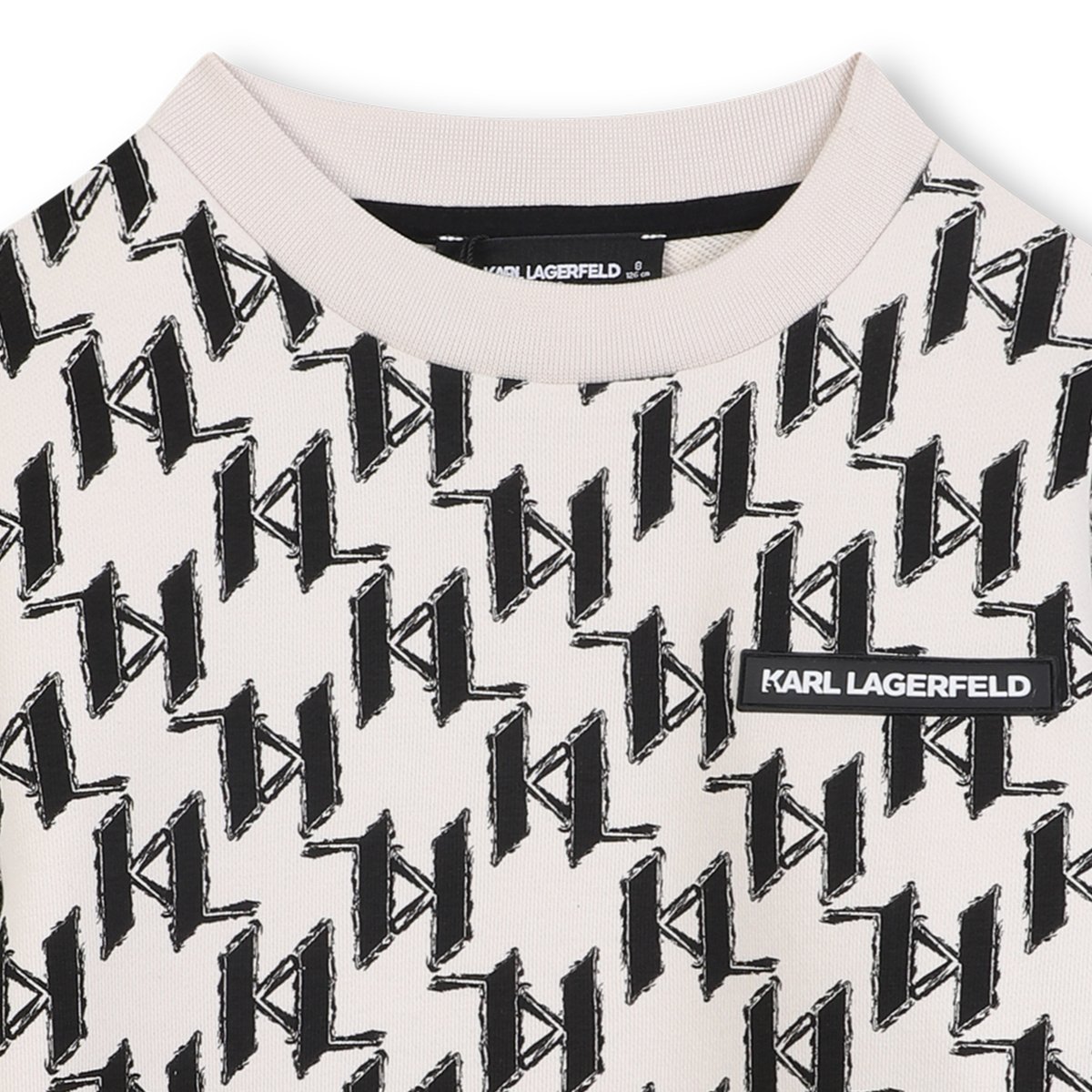 Sweat en polaire noir beige, KARL LAGERFELD KIDS