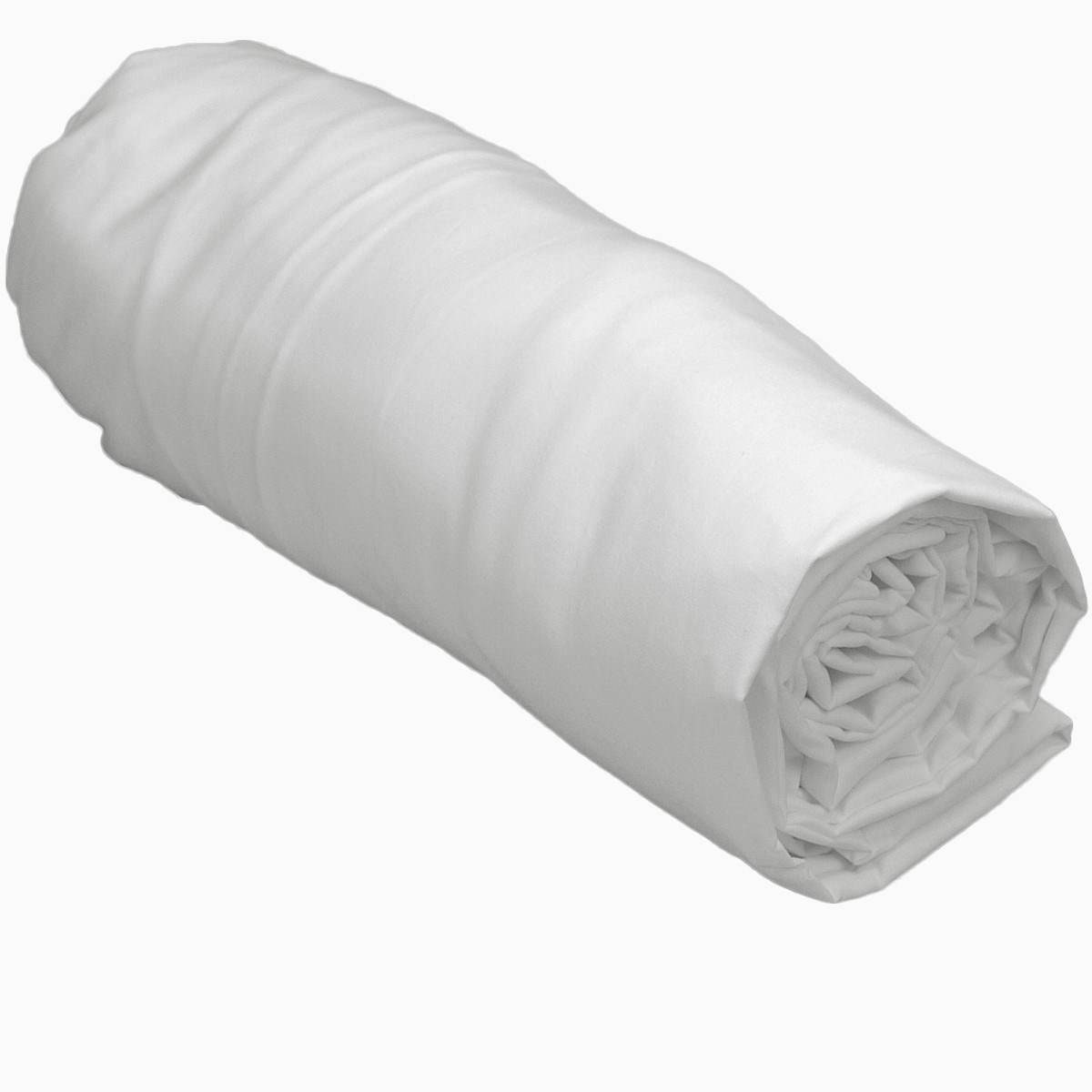 Drap-housse Percale de coton SENSEI blanc, BELLECOUR