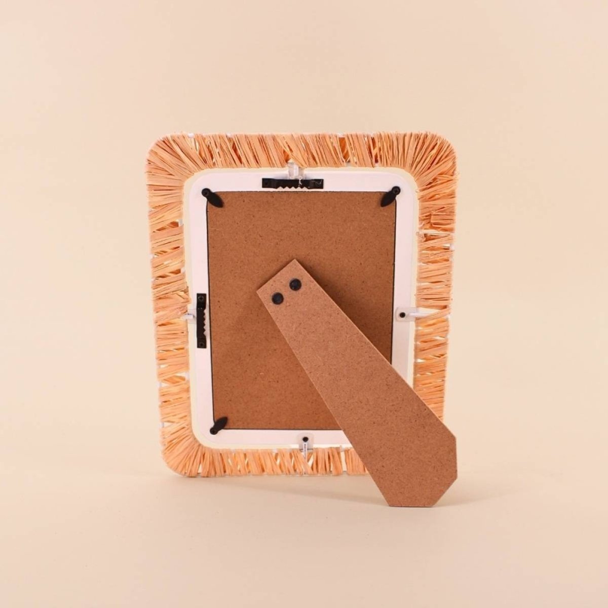 Cadre photo en raphia tissé 21x26cm beige, ORNAMI