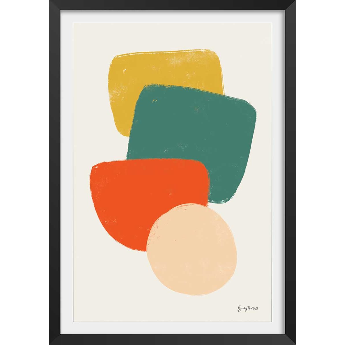 Affiche Palette couleur primaire affiche + cadre en bois - noir, HEXOA