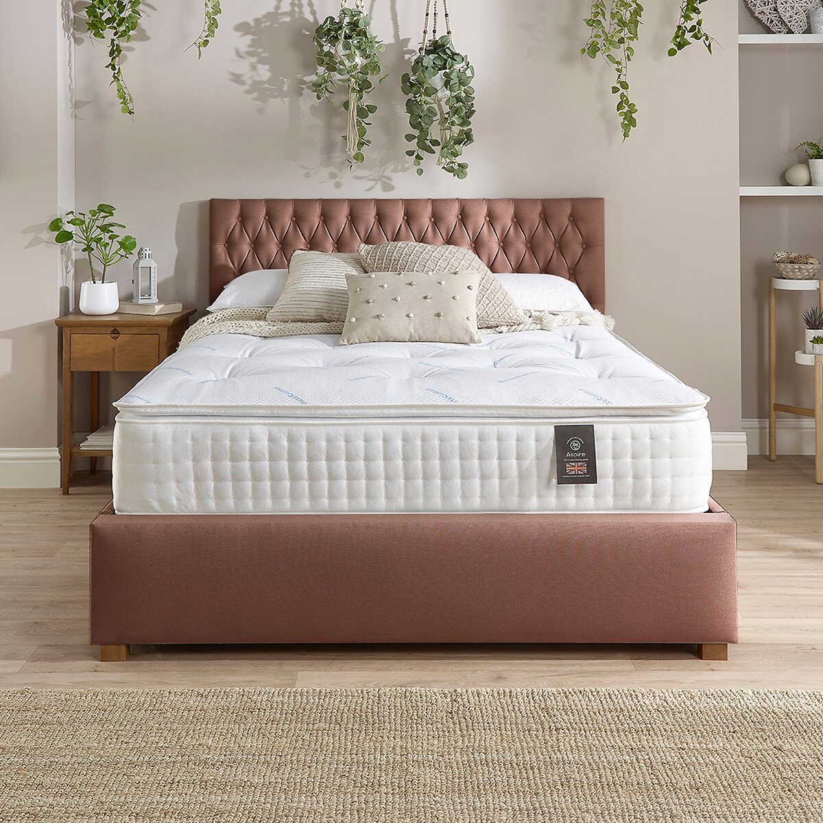 Aspire Luxury 3000 Pocket Climate Cool Premium Wool Pillowtop Mattress white, ASPIRE