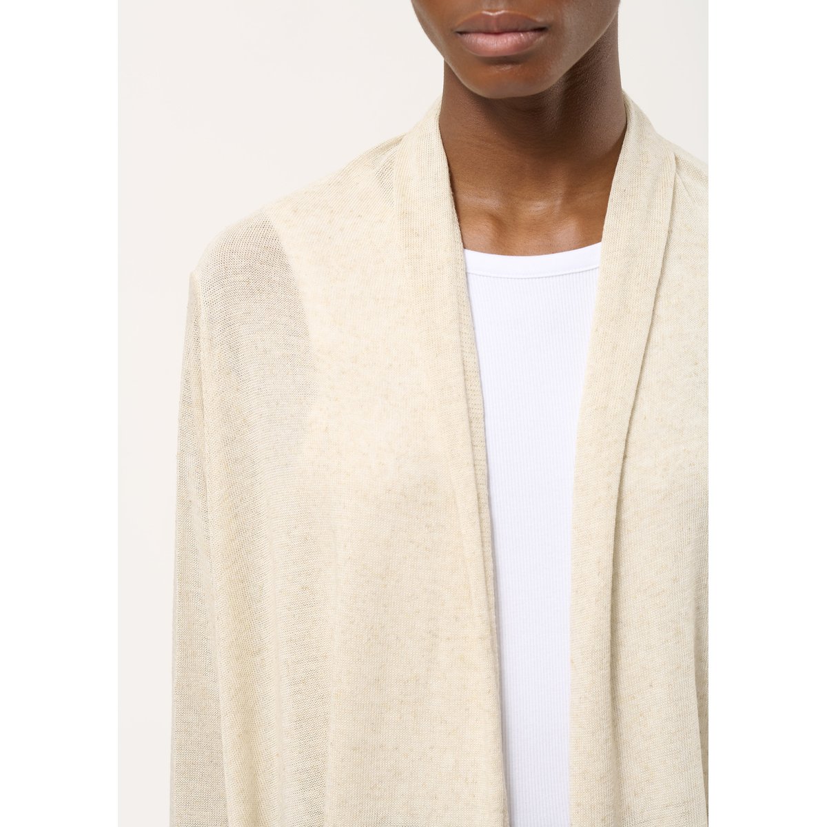 Cardigan oversize col châle naturel, HUMILITY