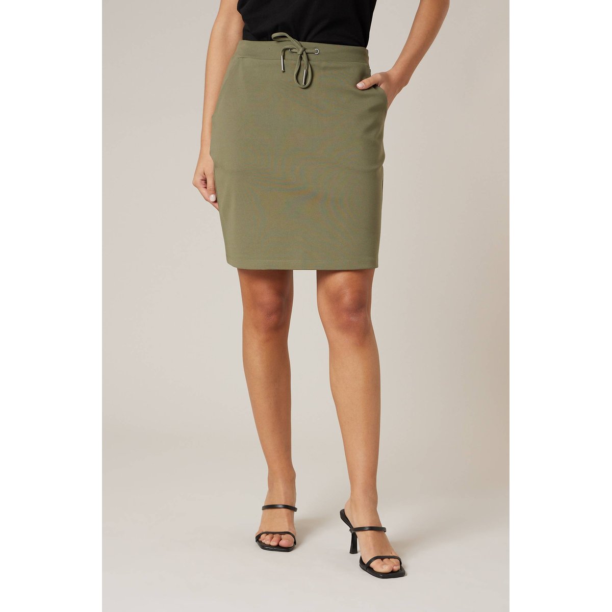 Jupe droite femme ANITA khaki, DEELUXE