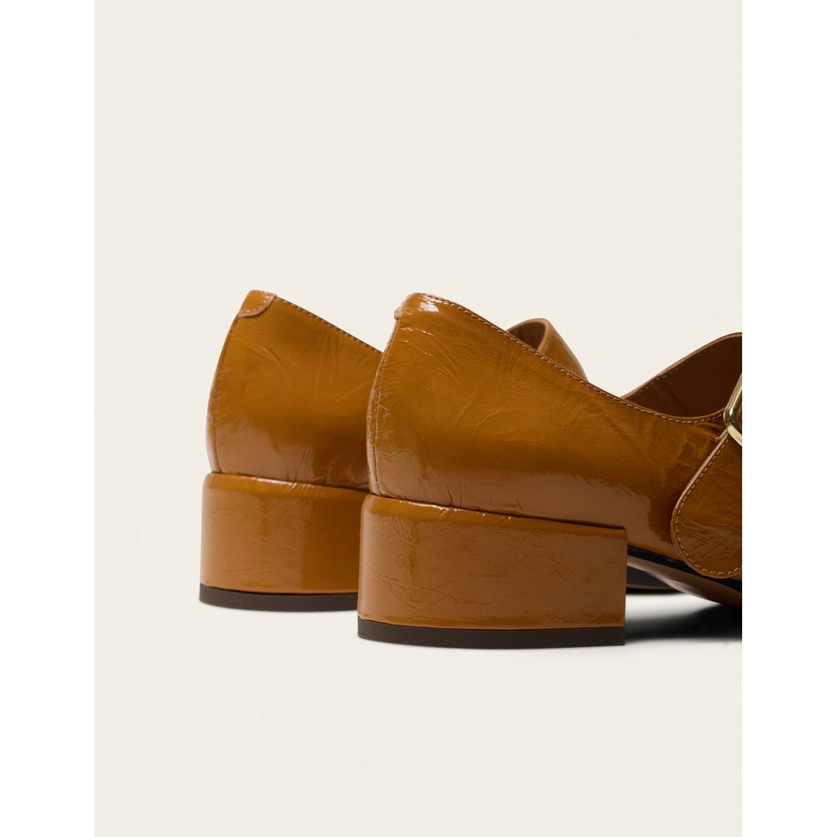 Escarpins AMARI cuir plissé camel, ODAJE
