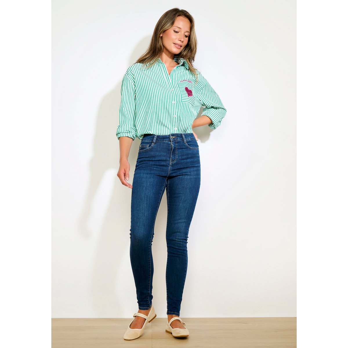 Jean skinny taille haute dark blue, LOLALIZA