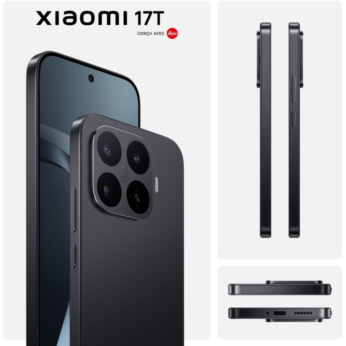 Smartphone Pack 17T 5G 256Go Noir + Redmi Buds 6 + Chargeur 67W couleur unique, XIAOMI