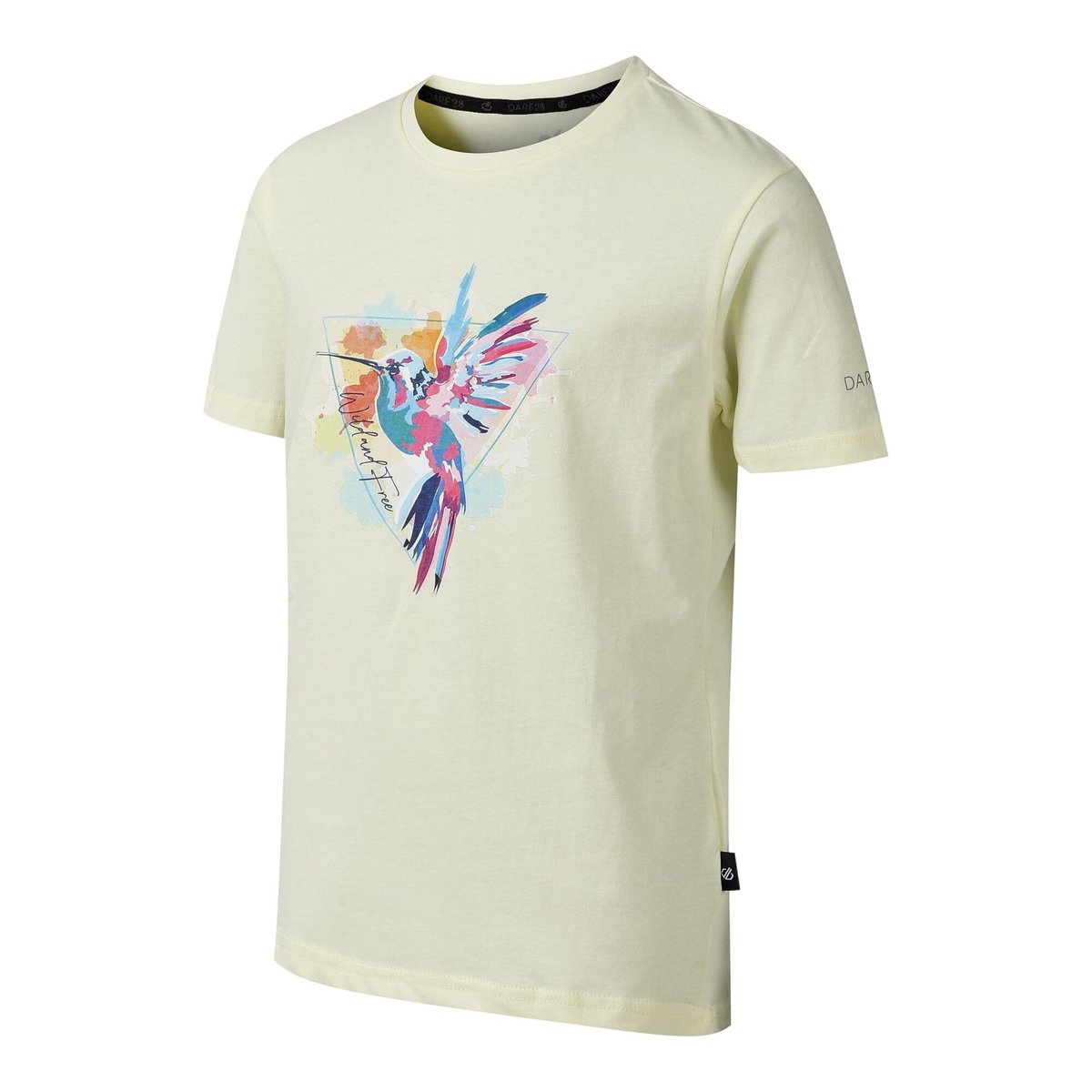 T-shirt manches courtes motif/style colibri TRAILBLAZER jaune clair imprimé graphique, DARE 2B