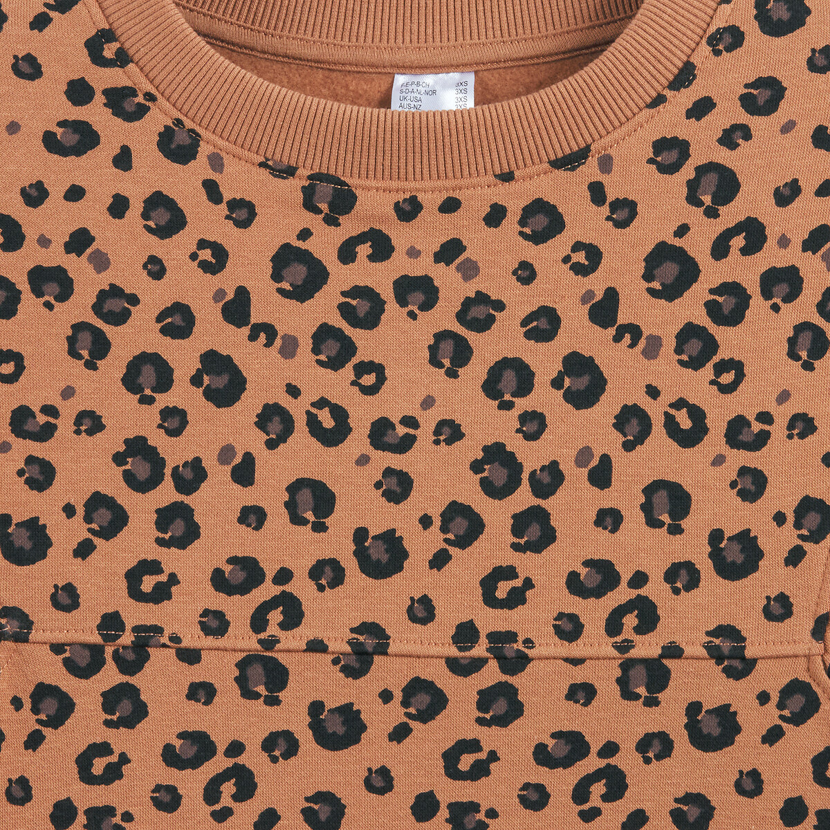 Robe pull manches longues, motif léopard, molleton imprimé léopard, LA REDOUTE COLLECTIONS
