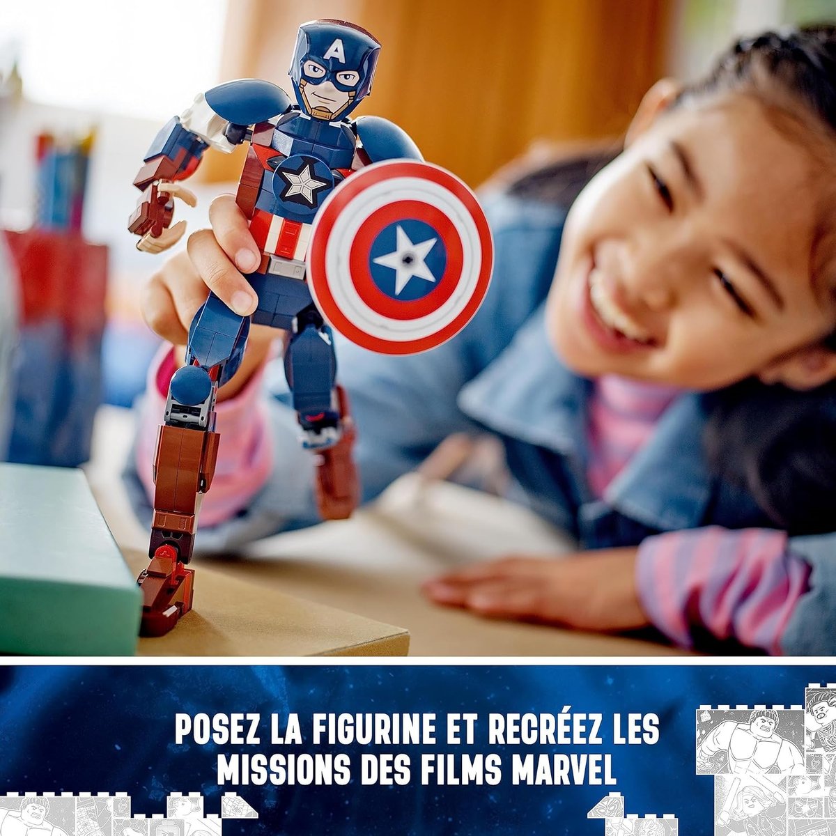 Marvel figurine de Captain America multicolore, LEGO