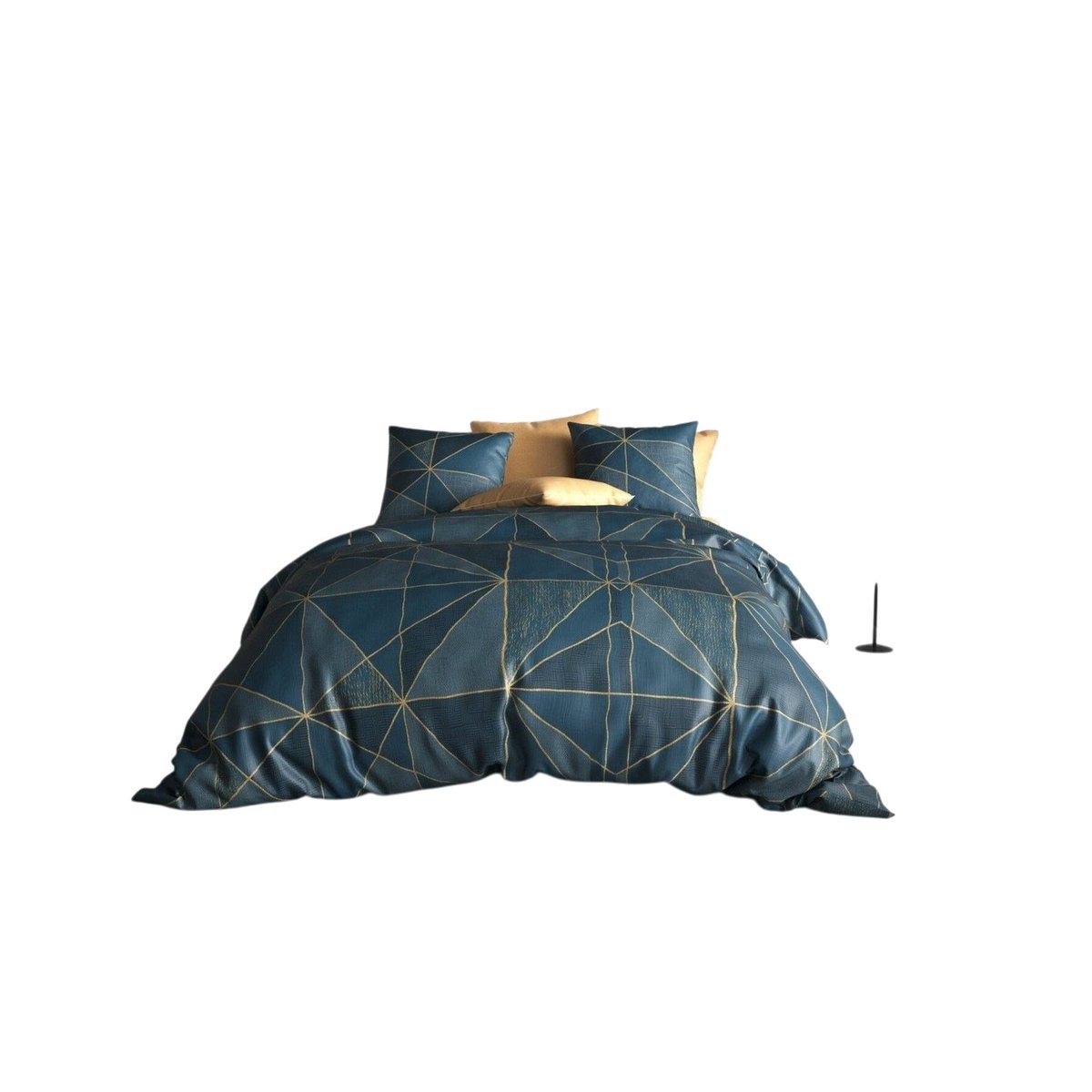 Housse couette + taie Graphique Reno bleu, EDEN