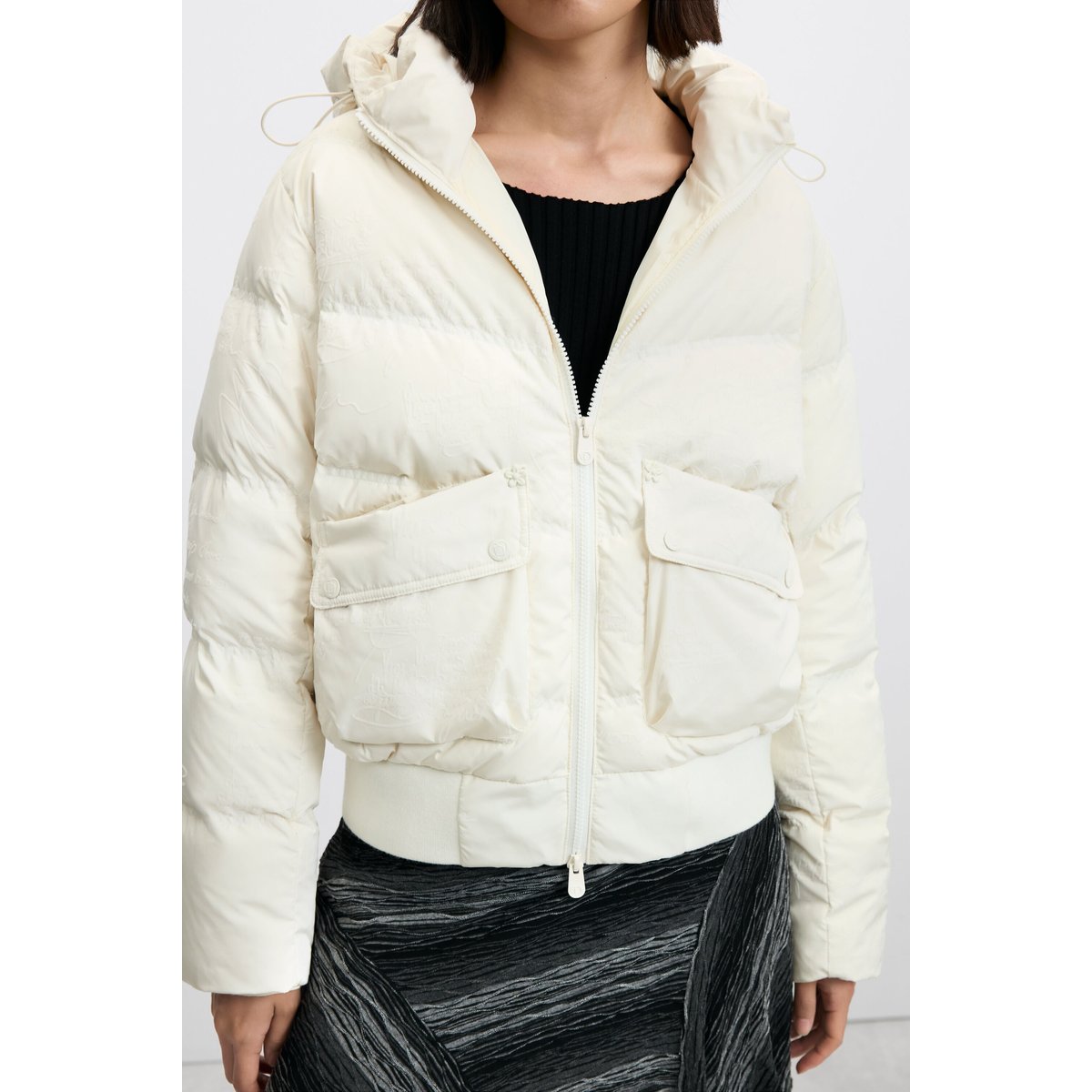 manteau matelassé en plumes blanc, DESIGUAL
