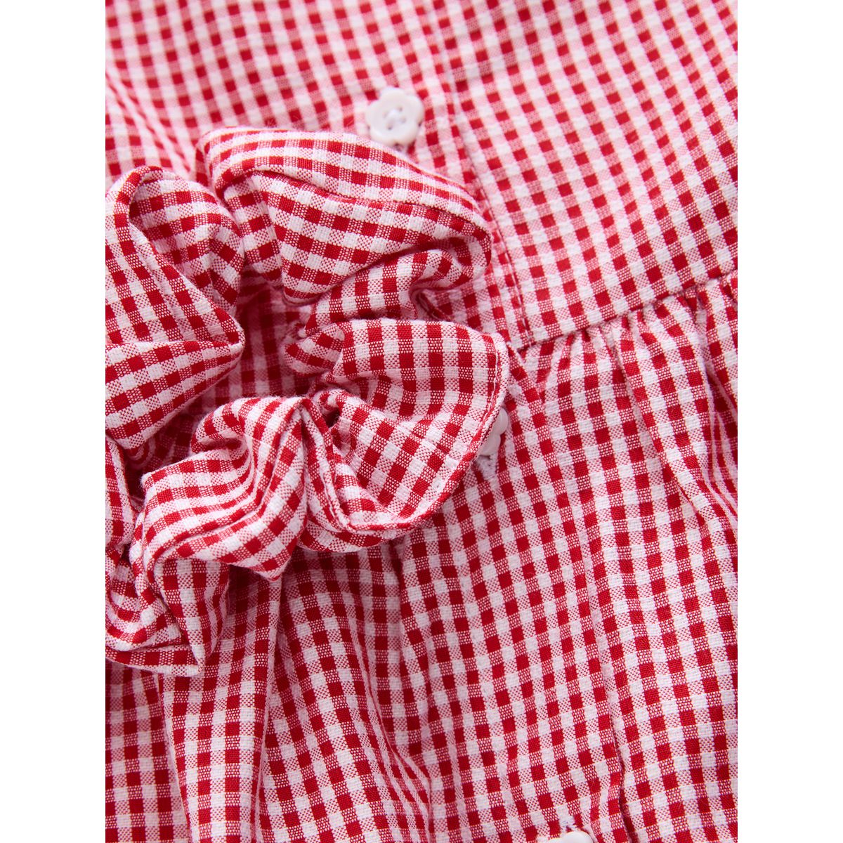 Robe d'école vichy à volants rouge, NEXT