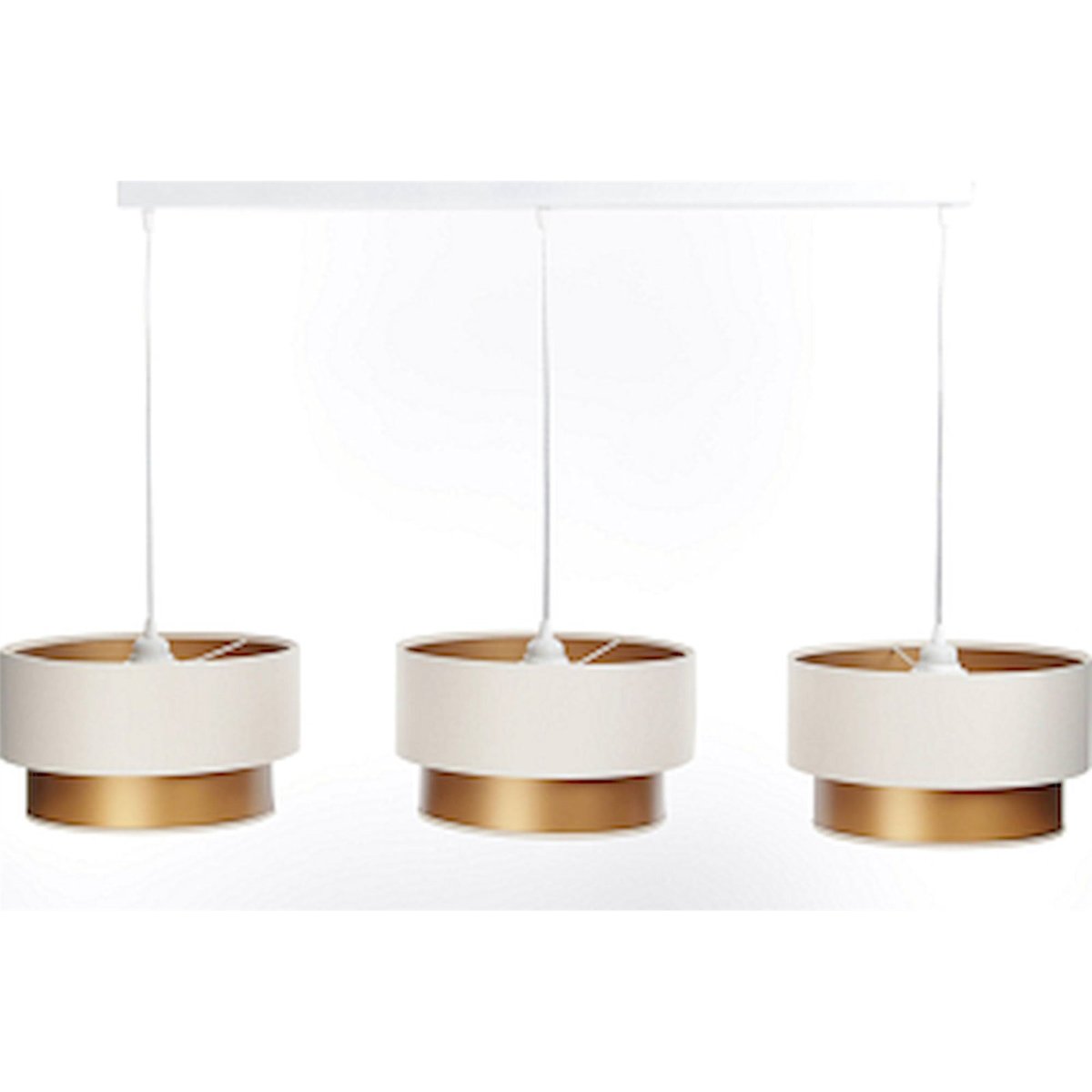 Suspension rectangulaire, DUO ELLEGANT crème satinée intérieur cuivre, BPS KONCEPT