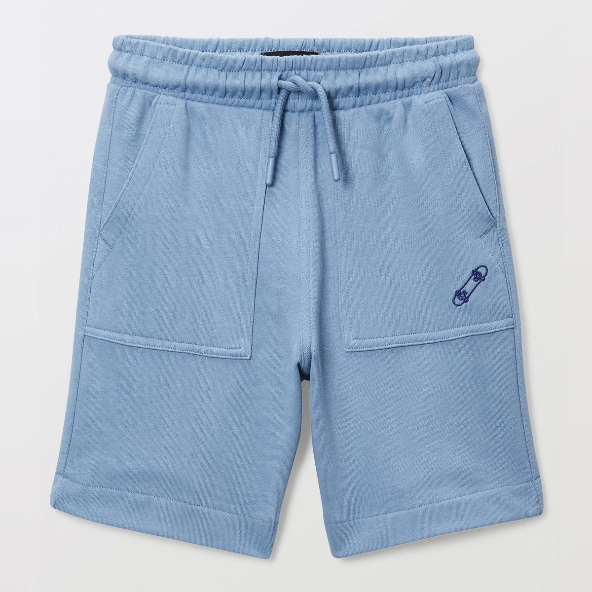 Short élastiqué molleton uni en coton BIO GOTS tornade, MONOPRIX