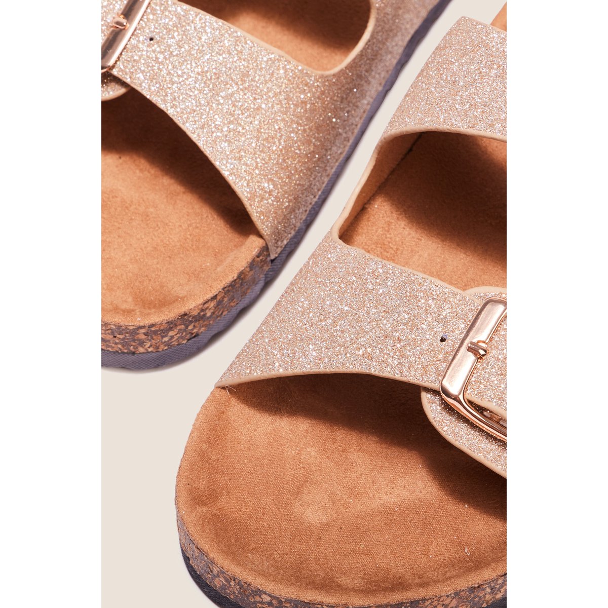 Mules à paillettes couleur or, BREAL