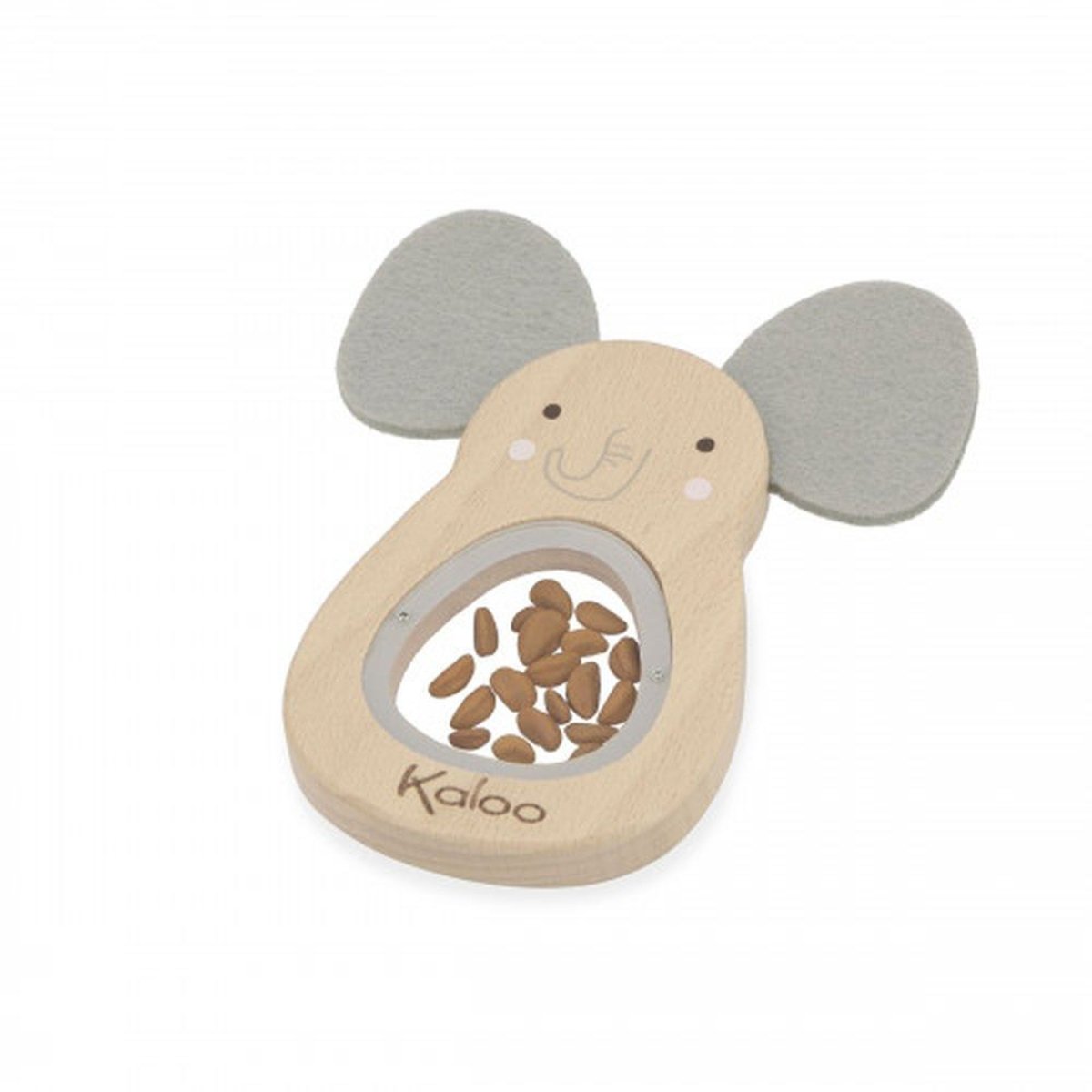 Hochet sonore en bois gris, KALOO