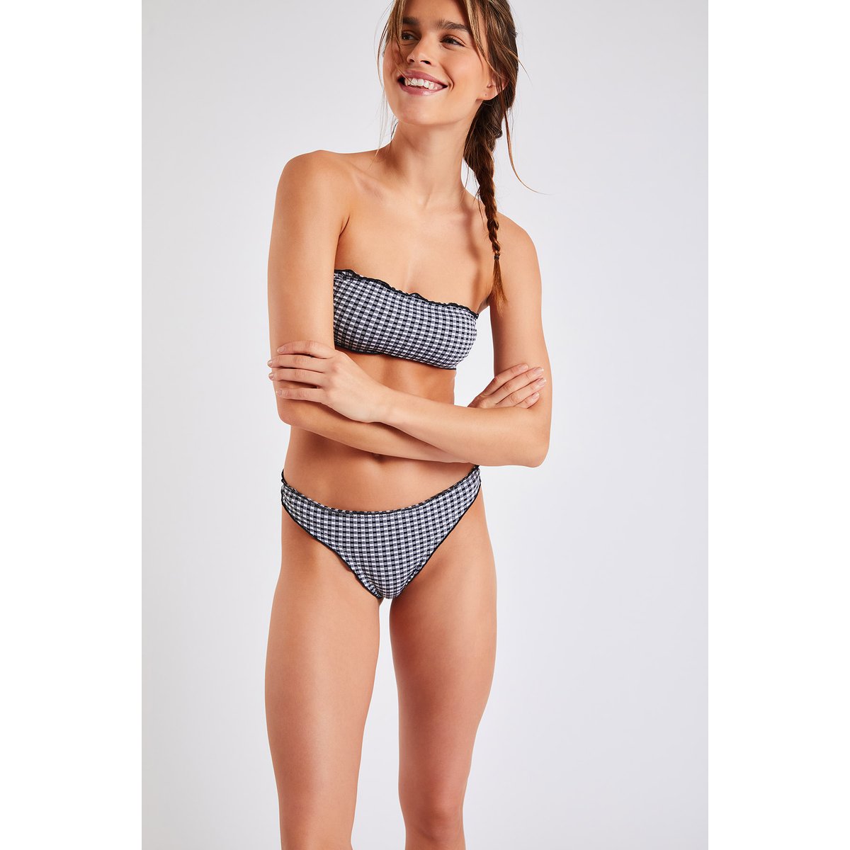 Haut de maillot de bain bandeau Noto Babydoll noir, BANANA MOON