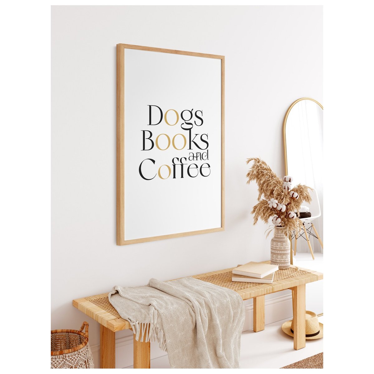 Affiche Dogs Book and Coffee blanc, L'AFFICHERIE