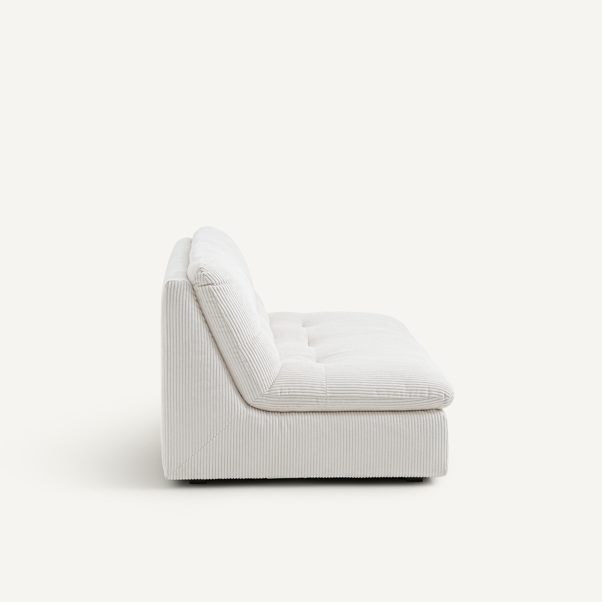 Modulaire 3-zitsbank in geribbeld polyester, Giuliano creme , AM.PM