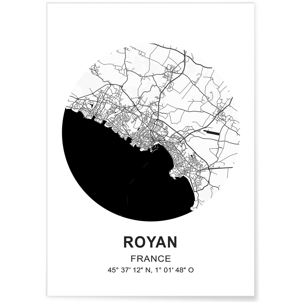 Affiche Carte Royan blanc, L'AFFICHERIE
